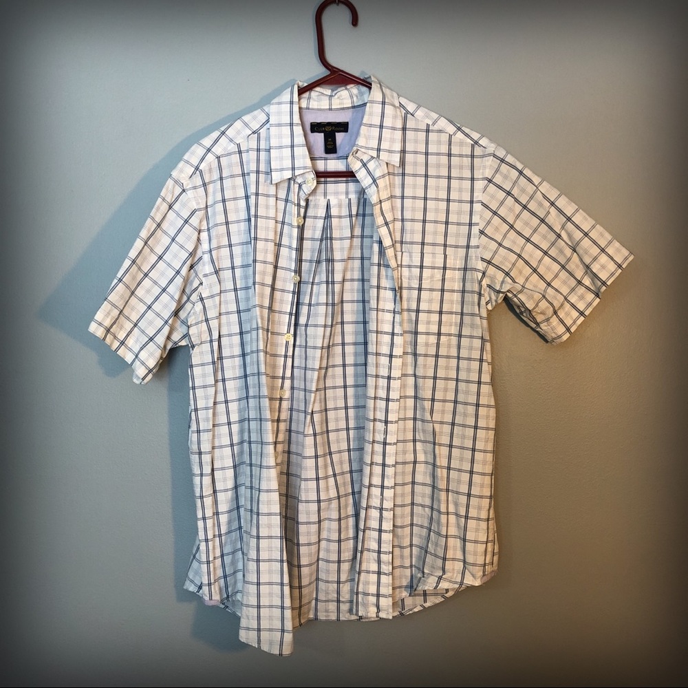 Club Room blue and white M ss button up